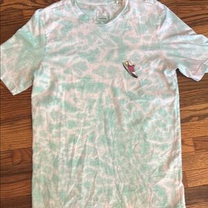 Adidas Green and White Tie-Dye Short Sleeve Tee